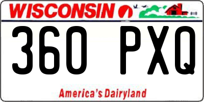 WI license plate 360PXQ