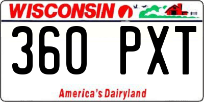 WI license plate 360PXT