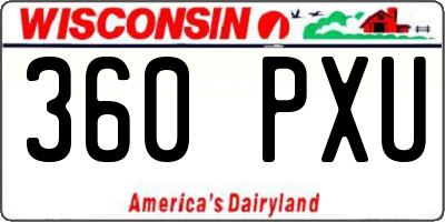 WI license plate 360PXU