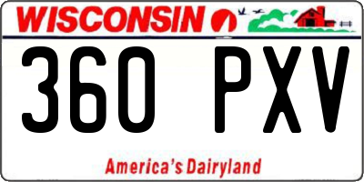 WI license plate 360PXV