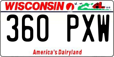 WI license plate 360PXW