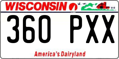 WI license plate 360PXX