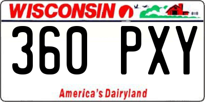 WI license plate 360PXY