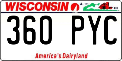 WI license plate 360PYC