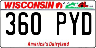 WI license plate 360PYD