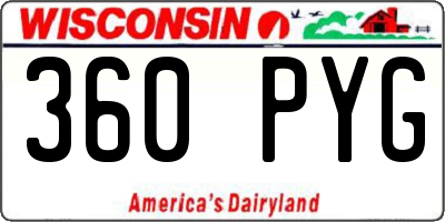 WI license plate 360PYG
