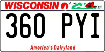 WI license plate 360PYI