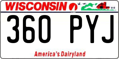 WI license plate 360PYJ