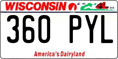 WI license plate 360PYL