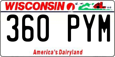 WI license plate 360PYM