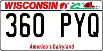 WI license plate 360PYQ