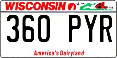 WI license plate 360PYR