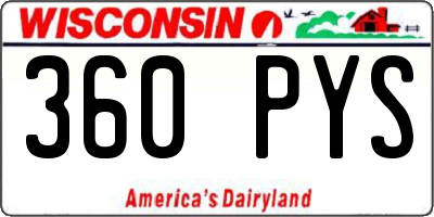 WI license plate 360PYS