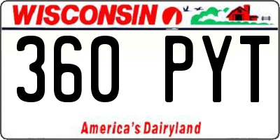 WI license plate 360PYT