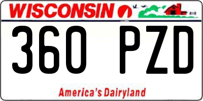 WI license plate 360PZD