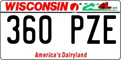WI license plate 360PZE