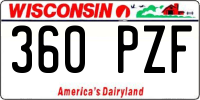 WI license plate 360PZF