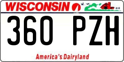 WI license plate 360PZH