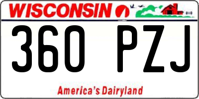 WI license plate 360PZJ