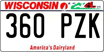 WI license plate 360PZK