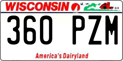 WI license plate 360PZM