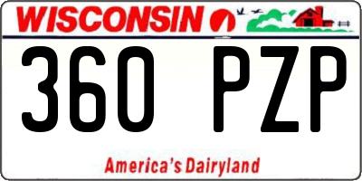 WI license plate 360PZP