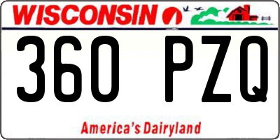 WI license plate 360PZQ