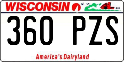 WI license plate 360PZS