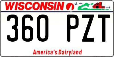 WI license plate 360PZT