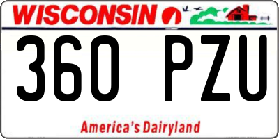 WI license plate 360PZU