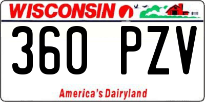 WI license plate 360PZV