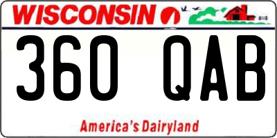 WI license plate 360QAB