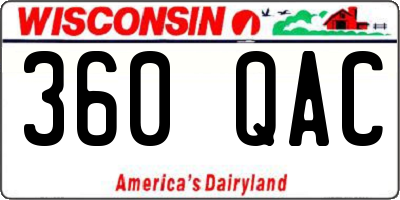 WI license plate 360QAC