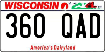 WI license plate 360QAD