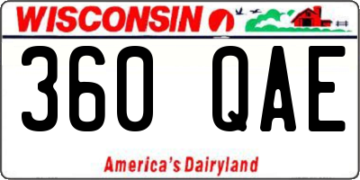 WI license plate 360QAE