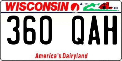 WI license plate 360QAH