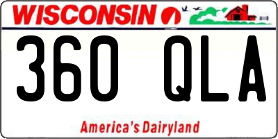 WI license plate 360QLA