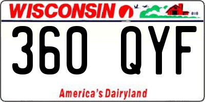 WI license plate 360QYF