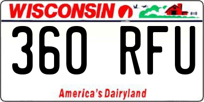 WI license plate 360RFU