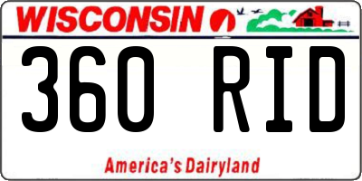 WI license plate 360RID
