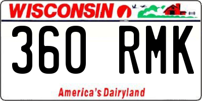 WI license plate 360RMK