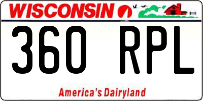 WI license plate 360RPL