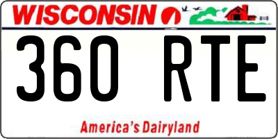 WI license plate 360RTE
