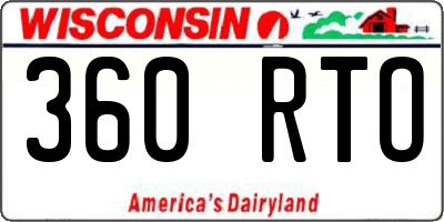 WI license plate 360RTO