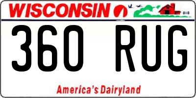 WI license plate 360RUG