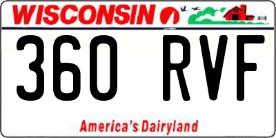 WI license plate 360RVF