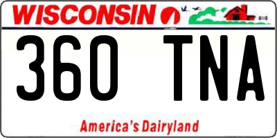 WI license plate 360TNA