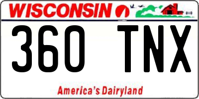 WI license plate 360TNX