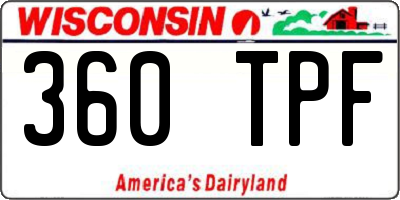 WI license plate 360TPF
