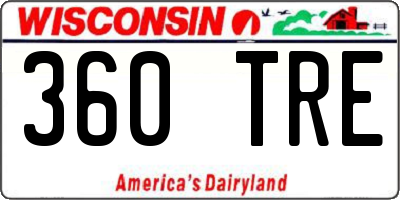WI license plate 360TRE